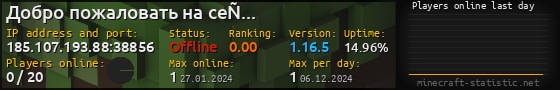 Userbar 560x90 with online players chart for server 185.107.193.88:38856