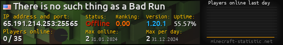 Userbar 560x90 with online players chart for server 65.191.214.253:25565