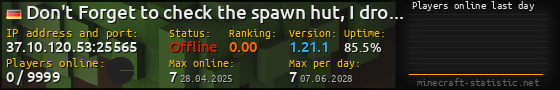 Userbar 560x90 with online players chart for server 37.10.120.53:25565