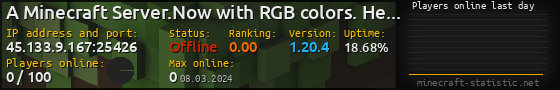 Userbar 560x90 with online players chart for server 45.133.9.167:25426