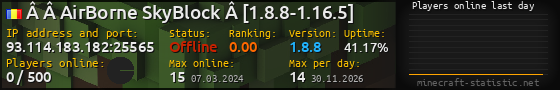 Userbar 560x90 with online players chart for server 93.114.183.182:25565