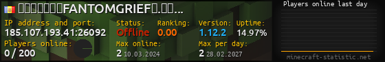 Userbar 560x90 with online players chart for server 185.107.193.41:26092