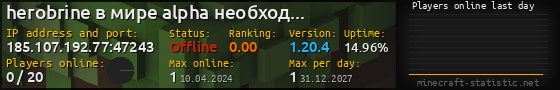 Userbar 560x90 with online players chart for server 185.107.192.77:47243