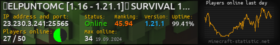 Userbar 560x90 with online players chart for server 23.230.3.241:25565