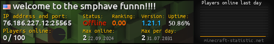 Userbar 560x90 with online players chart for server 76.186.227.12:25565