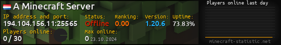 Userbar 560x90 with online players chart for server 194.104.156.11:25565