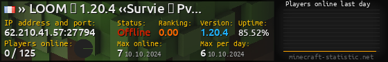 Userbar 560x90 with online players chart for server 62.210.41.57:27794