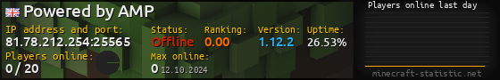 Userbar 560x90 with online players chart for server 81.78.212.254:25565