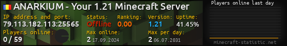 Userbar 560x90 with online players chart for server 79.113.182.113:25565