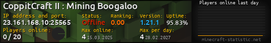 Userbar 560x90 with online players chart for server 23.161.168.10:25565