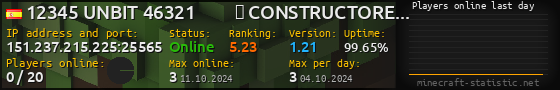 Userbar 560x90 with online players chart for server 151.237.215.225:25565