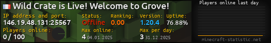 Userbar 560x90 with online players chart for server 146.19.48.131:25567