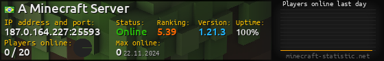 Userbar 560x90 with online players chart for server 187.0.164.227:25593