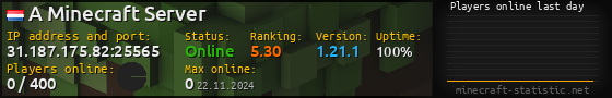 Userbar 560x90 with online players chart for server 31.187.175.82:25565