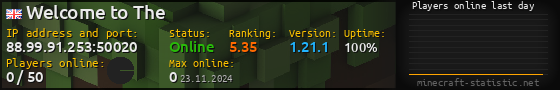 Userbar 560x90 with online players chart for server 88.99.91.253:50020
