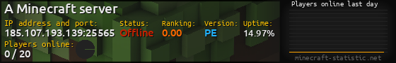 Userbar 560x90 with online players chart for server 185.107.193.139:25565