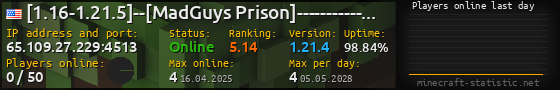 Userbar 560x90 with online players chart for server 65.109.27.229:4513