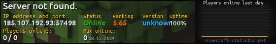 Userbar 560x90 with online players chart for server 185.107.192.93:57498