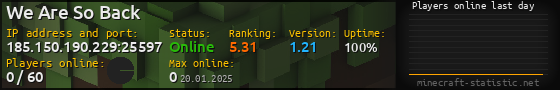 Userbar 560x90 with online players chart for server 185.150.190.229:25597