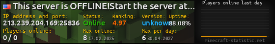 Userbar 560x90 with online players chart for server 213.239.204.169:25836