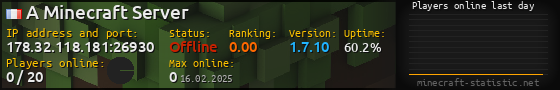 Userbar 560x90 with online players chart for server 178.32.118.181:26930