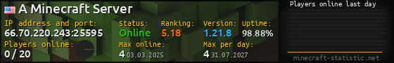 Userbar 560x90 with online players chart for server 66.70.220.243:25595