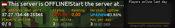 Userbar 560x90 with online players chart for server 37.27.134.48:25565