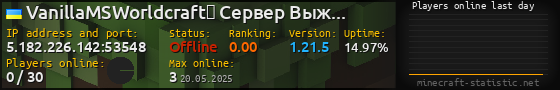 Userbar 560x90 with online players chart for server 5.182.226.142:53548