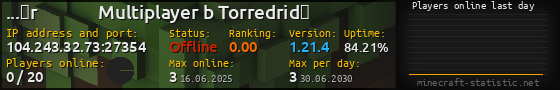 Userbar 560x90 with online players chart for server 104.243.32.73:27354