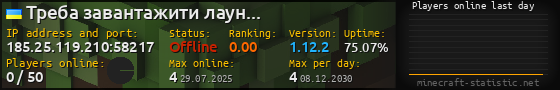 Userbar 560x90 with online players chart for server 185.25.119.210:58217