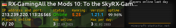 Userbar 560x90 with online players chart for server 213.239.220.113:25565