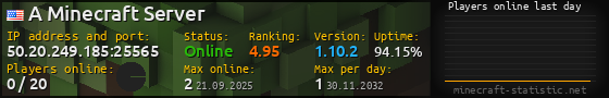 Userbar 560x90 with online players chart for server 50.20.249.185:25565