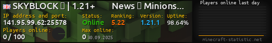 Userbar 560x90 with online players chart for server 141.95.99.62:25578