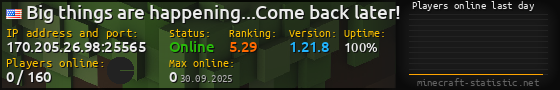 Userbar 560x90 with online players chart for server 170.205.26.98:25565