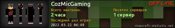 Юзербар 560x90 для CozMicGaming