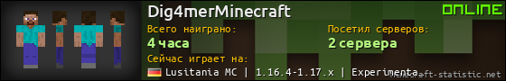 Юзербар 560x90 для Dig4merMinecraft