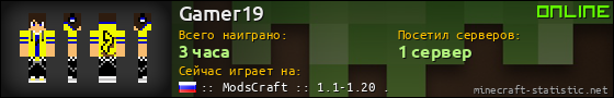 Юзербар 560x90 для Gamer19