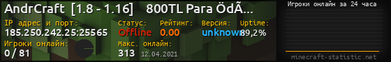 Юзербар 560x90 с графиком игроков онлайн для сервера 185.250.242.25:25565