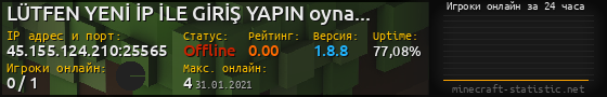 Юзербар 560x90 с графиком игроков онлайн для сервера 45.155.124.210:25565