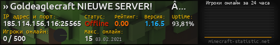 Юзербар 560x90 с графиком игроков онлайн для сервера 185.114.156.116:25565