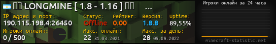 Юзербар 560x90 с графиком игроков онлайн для сервера 190.115.198.4:26450