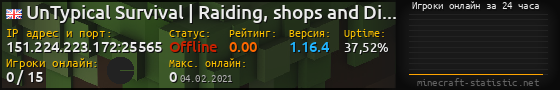 Юзербар 560x90 с графиком игроков онлайн для сервера 151.224.223.172:25565