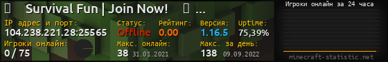 Юзербар 560x90 с графиком игроков онлайн для сервера 104.238.221.28:25565