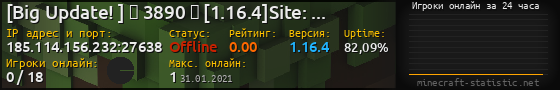 Юзербар 560x90 с графиком игроков онлайн для сервера 185.114.156.232:27638