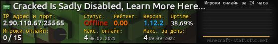 Юзербар 560x90 с графиком игроков онлайн для сервера 2.90.110.67:25565