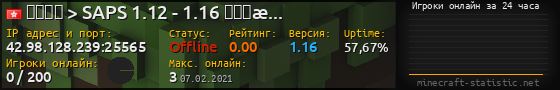 Юзербар 560x90 с графиком игроков онлайн для сервера 42.98.128.239:25565