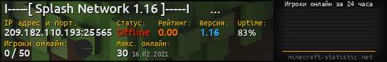 Юзербар 560x90 с графиком игроков онлайн для сервера 209.182.110.193:25565