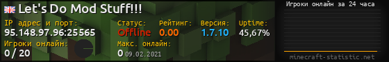 Юзербар 560x90 с графиком игроков онлайн для сервера 95.148.97.96:25565