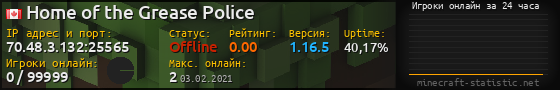 Юзербар 560x90 с графиком игроков онлайн для сервера 70.48.3.132:25565