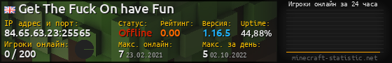 Юзербар 560x90 с графиком игроков онлайн для сервера 84.65.63.23:25565